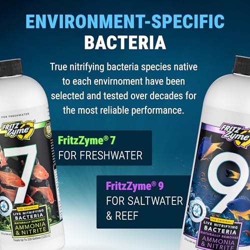 Image of Fritz Aquatics FritzZyme 9 Live Nitrifying Bacteria Naturally Removes Amonia & Nitrite for Saltwater Fish (32-Ounce)