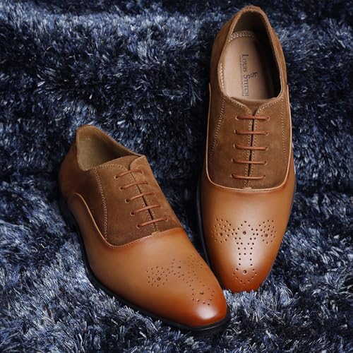 Image of LOUIS STITCH Men's Formal Shoes | Handcrafted European Leather Brogues | Lace-Up Style for Business, Formal (LSEUBGSU)