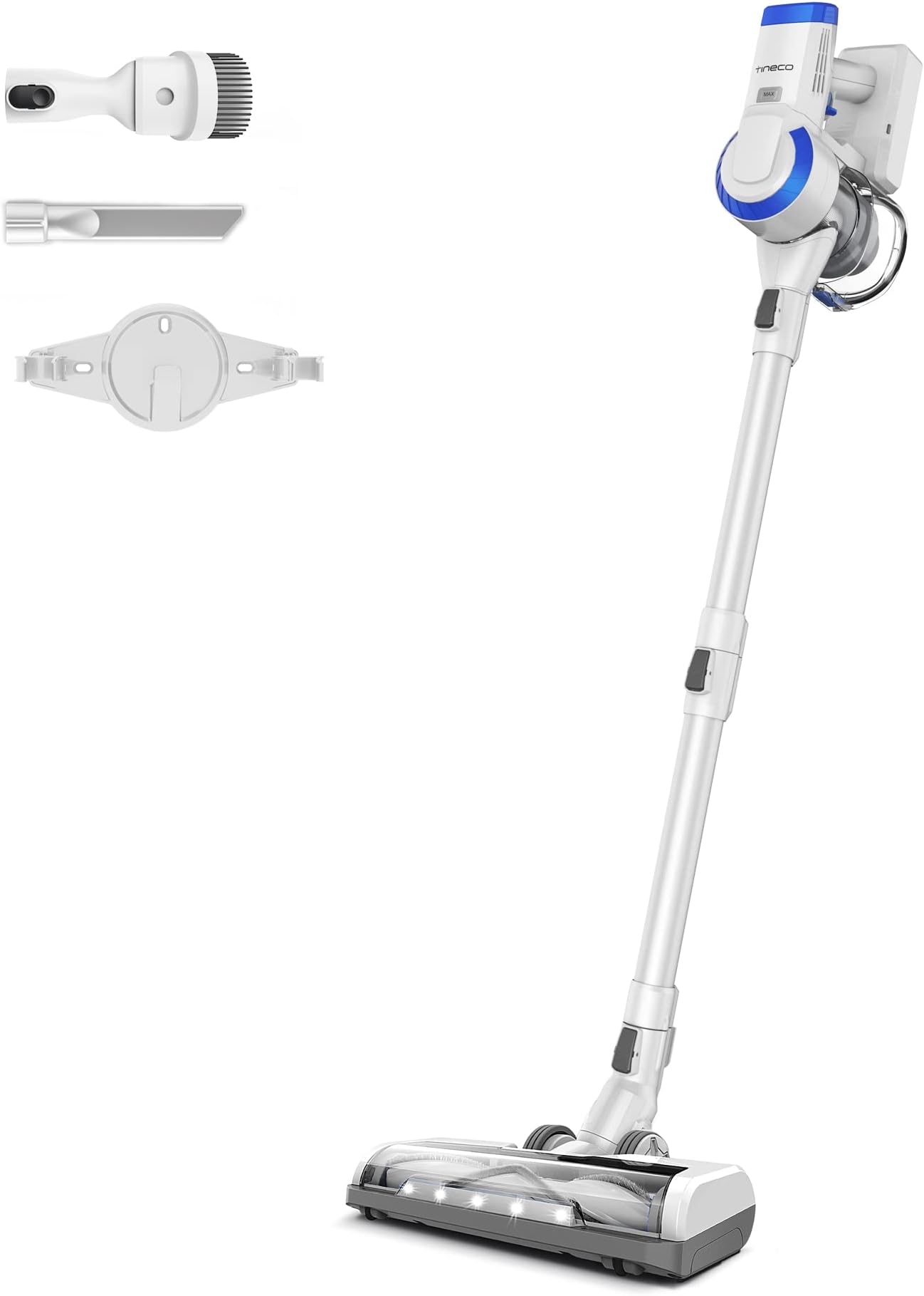 A10 Essentials Cordless Stick Vacuum Cleaner, Lightweight and Quiet,LED Headlights, Powerful Handheld Vacuum for Hard Floor Carpet with Attachments, Wall-Mounted Dock