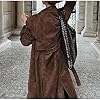 utcoco Womens Faux Suede Long Trench Coat Notched ... #2
