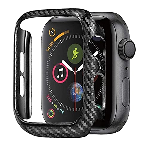 Hülle Kompatibel mit für Apple Watch SE Series 6 5 4 44mm Hülle Carbon Fiber PC Schale Hardcase Schutzhülle für Apple Watch 44mm 40mm (44mm) Cover
