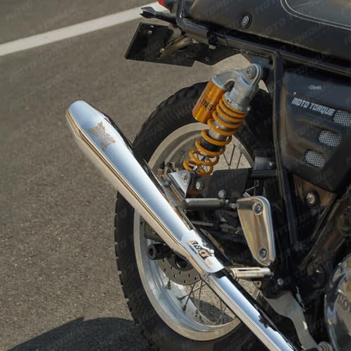 Image of MOTO TORQUE BOLT PRO Performance Slip-on Twin Exhaust for RE Interceptor 650, Continental GT 650 (POLISH)