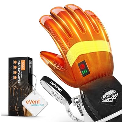 Neberon Heated Gloves for Men Women, Electric Heated Work Gloves, Rechargeable 7.6V Battery, 8.5h Warmth, Waterproof Event Heating Glove for Winter Sports, Motorcycle Cycling Skiing Hiking Camping