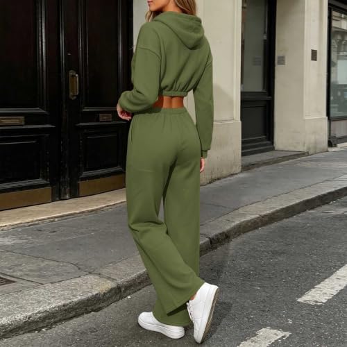 Sweatsuits Women 2 Piece Outfit Jogger Pants Athleisure Crop Set Fall - image 5