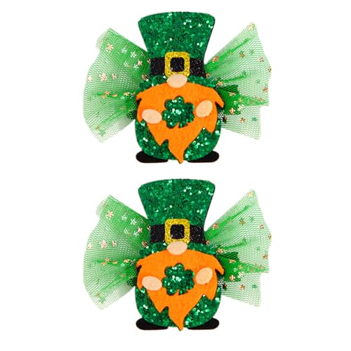 Pinzas para cabello verde con trébol brillo 2 piezas miniatura 1