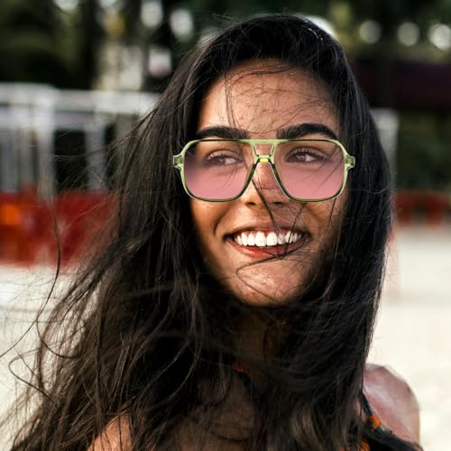 Retro Square Sunglasses for Women Men Trendy Oversized Square Aviation Sun Glasses 70s Vintage Pilot Shades UV4002