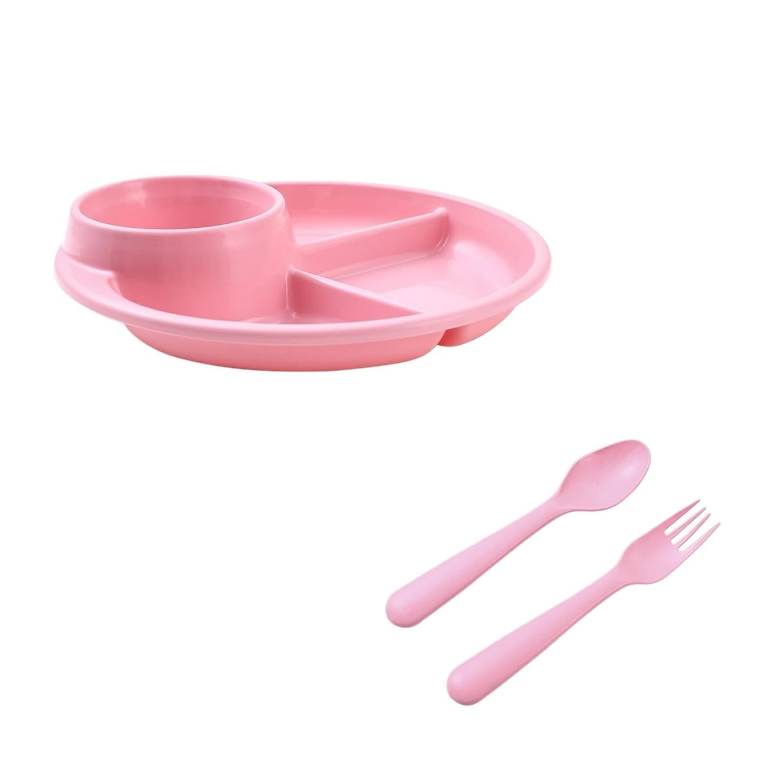 Obstsalatteller, mikrowellengeeignet, Wiederverwendbare, unterteilte Speiseteller, Dessertteller, Kuchenteller, Küchengeschirr(Pink,3pcs)