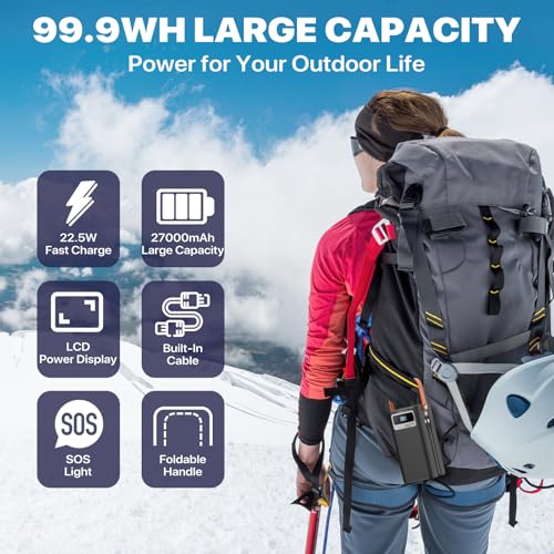 Portable Power Bank Station 99Wh Outdoor Generator with Flashlight LCD Display Backup Phone Battery Pack Portable PD Fast Charger for Laptop Cellphone Travel Camping Home Use 3 AI VOLT Generator Website 51N lsQleNL. SL500 AI VOLT Generator Website