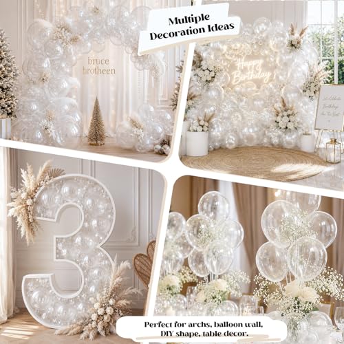 Image of Togvu Clear Balloons, 50Pack 5 Inch Small Mini Transparent Latex Party Balloons for Wedding Baby Bridal Shower Bubble Birthday Party Decorations Supplies