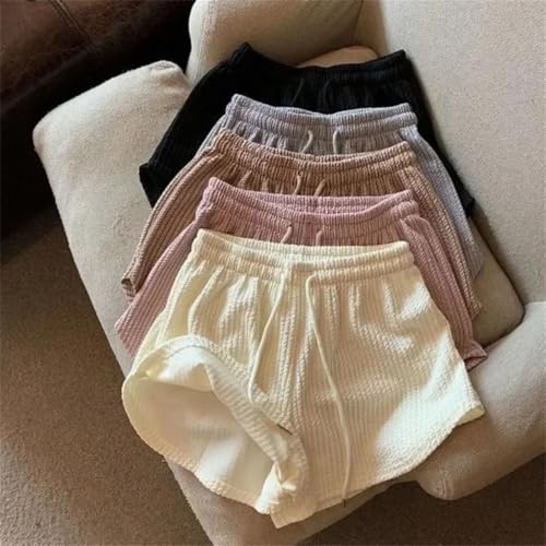 Short d'été pour femme avec lacets abricot XL ample style décontracté