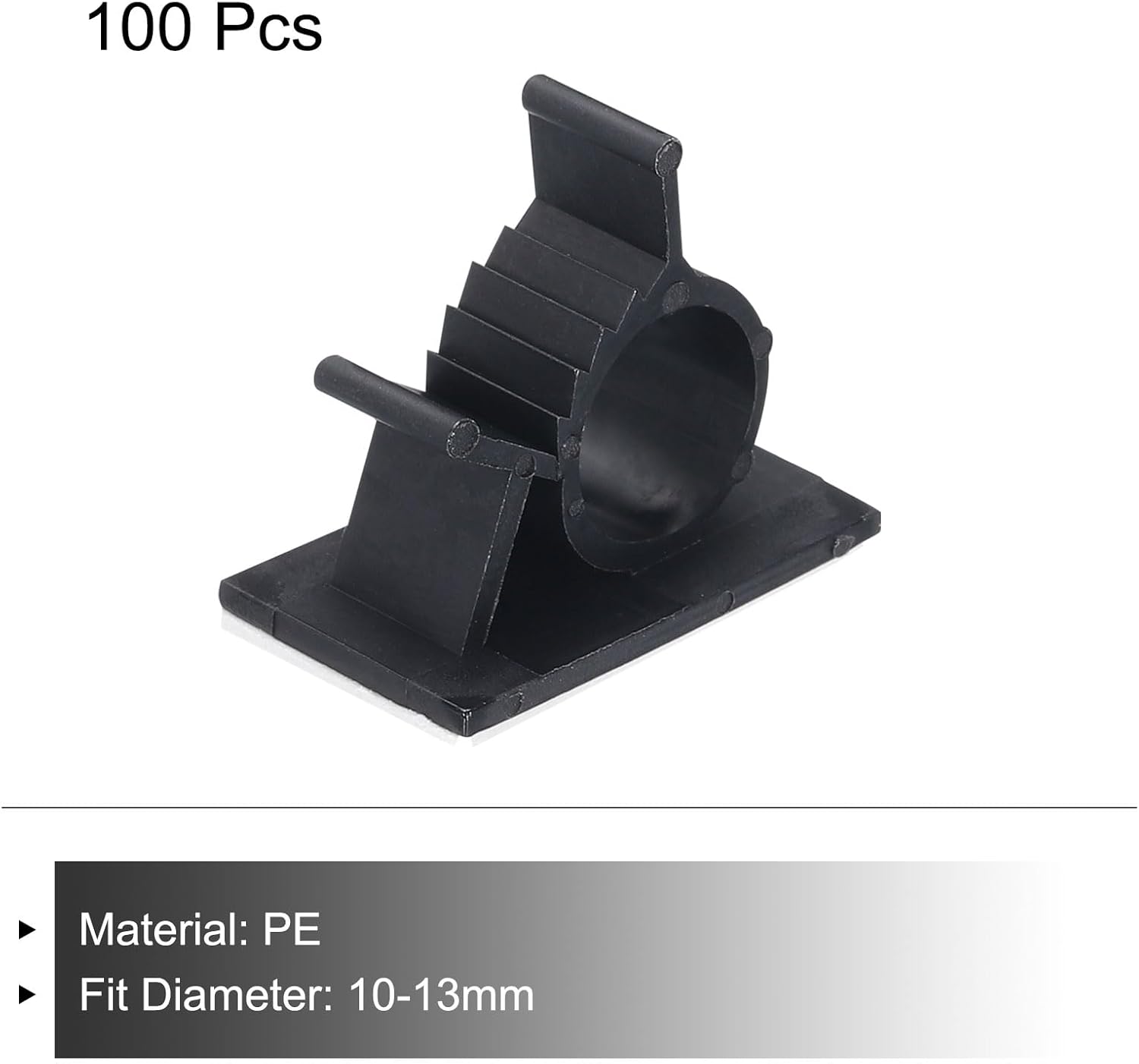 MECCANIXITY 100Pcs Adhesive Cable Management Clip PE Cord Clamps 10-13mm Adjustable for USB Cords Mouse Cables Network Cable