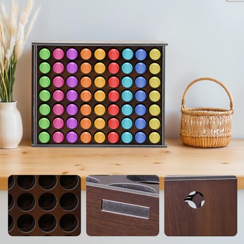 Image of Paint Organizer, 2 Pcs 63 Holes Acrylic Paint Organizer For Storage, Craft Paints Organizers For 2oz Craft Paints And Apple Barrel Vertical Storage(Walnut color)