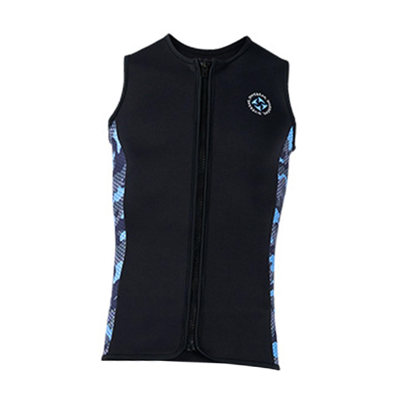 Oshhni Top de Traje de Neopreno para Hombre de 3 Mm, Chaleco para Bucear con Cremallera de 3 Mm, Chaleco para Bucear Sin Mangas, Traje de Baño Sin Mangas, Ch