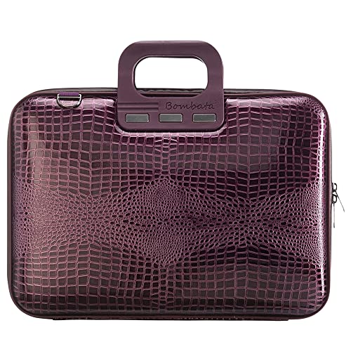 Bombata Sacoche Pour Ordinateur Portable - Housse Ordinateur 13 pouces - Sac a Bandoulière Impermeable Avec Poches - Cuir Synthétique Violet