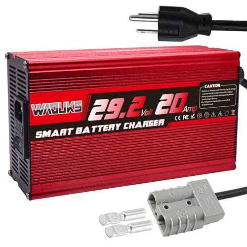 29.2V 20A LiFePO4 Battery Charger Used for 8S 24V 25.6V LiFePO4 Battery Pack with Grey 50A Anderson Smart Fast Charger
