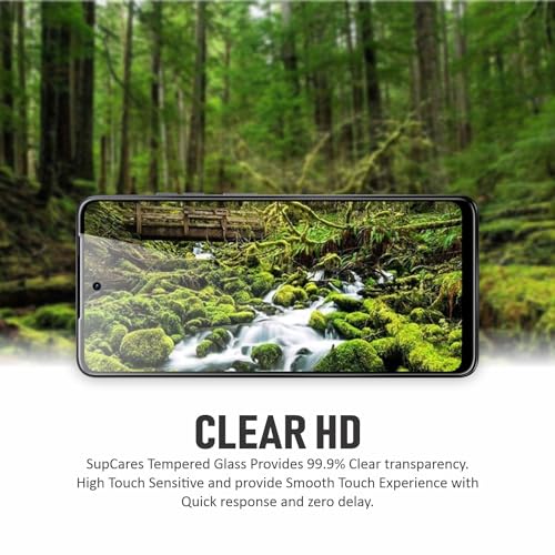 Image of SupCares Tempered Glass for Motorola Moto G24 Power, Moto G04, Moto G24 and Moto G04s (6.6 Inch) With Installation Kit | Military-Grade Gorilla Screen Protector | Edge to Edge Coverage | Black