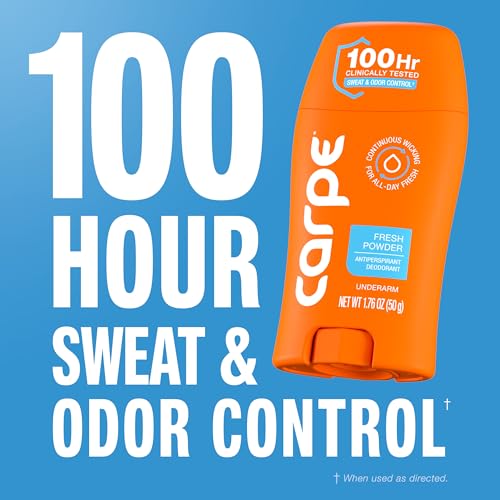 Image of Carpe Deodorant Antiperspirant Women's Variety Pack - 100 Hour Sweat & Odor Control - Women's Clinical Strength Deodorant - Antiperspirant for Excessive Sweating - Coconut Vanilla & Fresh Powder