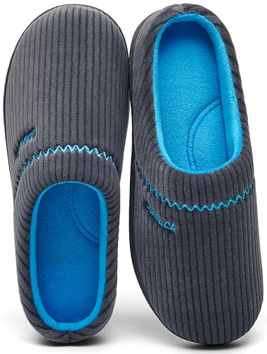 Two Tone Embroidered Memory Foam Slippers