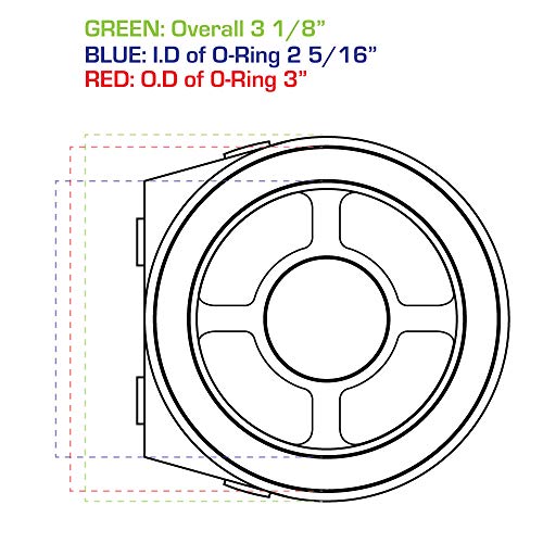 GlowShift Oil Filter Sandwich Plate Thread Adapter - 3/4-16 Thread - Install up to (4) 1/8-27 NPT Oil Pressure & Temperature Sensors - Includes O-Ring & Port Plugs by GlowShift - Image 5