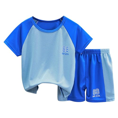 Generisch Niños Verano Manga Corta Pantalones Cortos Chándal Niños Niñas Ropa de secado rápido Ropa de guardería, BU1, 2-3 años