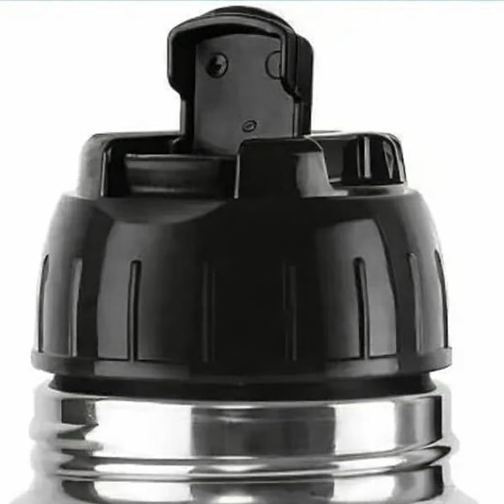 Replacement Lid of Thermosteel (1000 ml) Bottle Compatible for Milton/Cello Thermosteel Flask Bottle | Button Flip Cap for Hot and Cold Vacuum Bottle (Milton/Cello) | (Pack of 1 - Black)-image-1