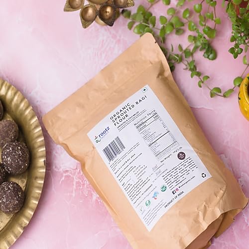 Rootz Organics Sprouted Ragi Flour 1kg, 100% Natural Sprouted Finger Millet Flour Soft Fluffy Rotis, Chakki Ground Nachni Atta, Kelvaragu Flour, Organic And Rich in Calcium & Protein (1kg) (B0CT91LVST) Amazon Price History, Amazon Price Tracker
