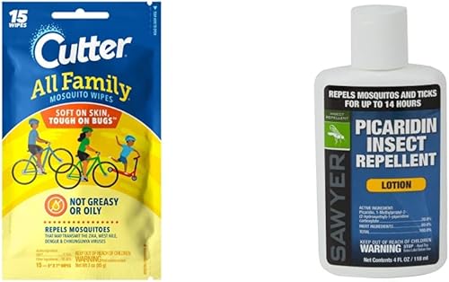 Cutter All Family - Toallitas para mosquitos, repelente de insectos, repelen mosquitos, garrapatas, mosquitos, pulgas y más, 7% DEET 15 unidades y