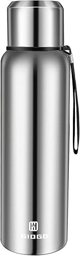 Botella térmica térmica aislada al vacío de 169 onzas con tapa de taza frasco de agua inoxidable a prueba de fugas para café caliente y bebida fría