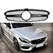 REAMIC ABS Griglia Radiatore Glitter Nero AMG Style + Griglia AMG Logo Anteriore per Mercedes-Benz Classe C W205 C180 C220 C250 C300 C350 C400 2015-2018,Black
