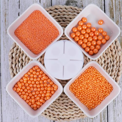 Image of Halloween sprinkles for Cake Decorating, 7.8oz Orange Pearl Sprinkles 4 Sizes Mix for Cake Cupcake Cookie Baking Donuts Ice Cream Toppings