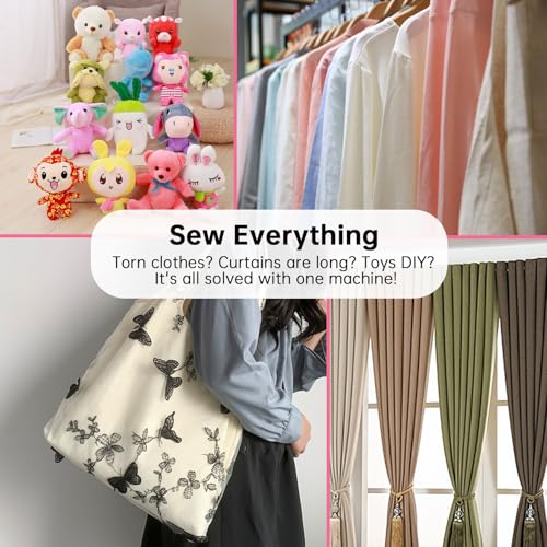 Image of Portable Hand Sewing Machine,Hand Held Sewing Machine with 20 Practical Accessories,Suitable for Clothes DIY,Sewing Machine for Beginners.