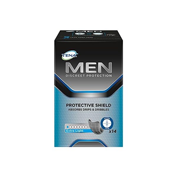 Tena für Herren Schutzschild Zusätzliches Licht 14 Pads x 6 Packungen