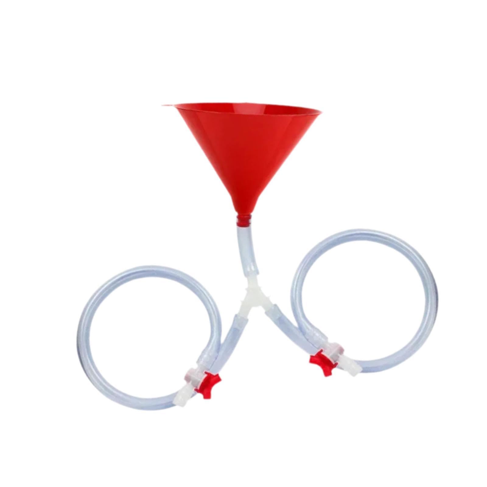 Gralara Biertrichter Bierbong Trichter mit Ventil Eck -Leakproof -Trink Trichter Kompakt für Geburtstag des Frühlingspause Geburtstage, Hochzeiten, Halloween, Festival & Partys, Doppelrohr