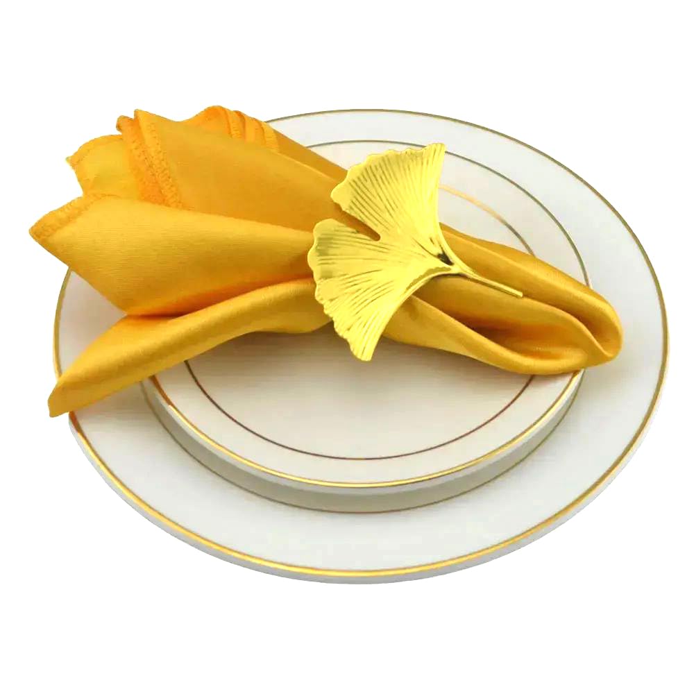 Silky Satin Cloth Napkins, Cotton Polyester Satin Napkins(Gold,12PC)