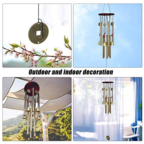 Image of Chinese Traditional Retro10 Tubes 5 Bells Bronze Yard Garden Outdoor Living Wind Chimes 85cm (MT-626).