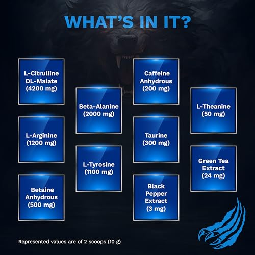 Image of Foodstrong Thunder Pre-Workout Supplement | Energy, Pump, Focus & Strength | Tropical Tease Flavour | 60 Servings | 324 g