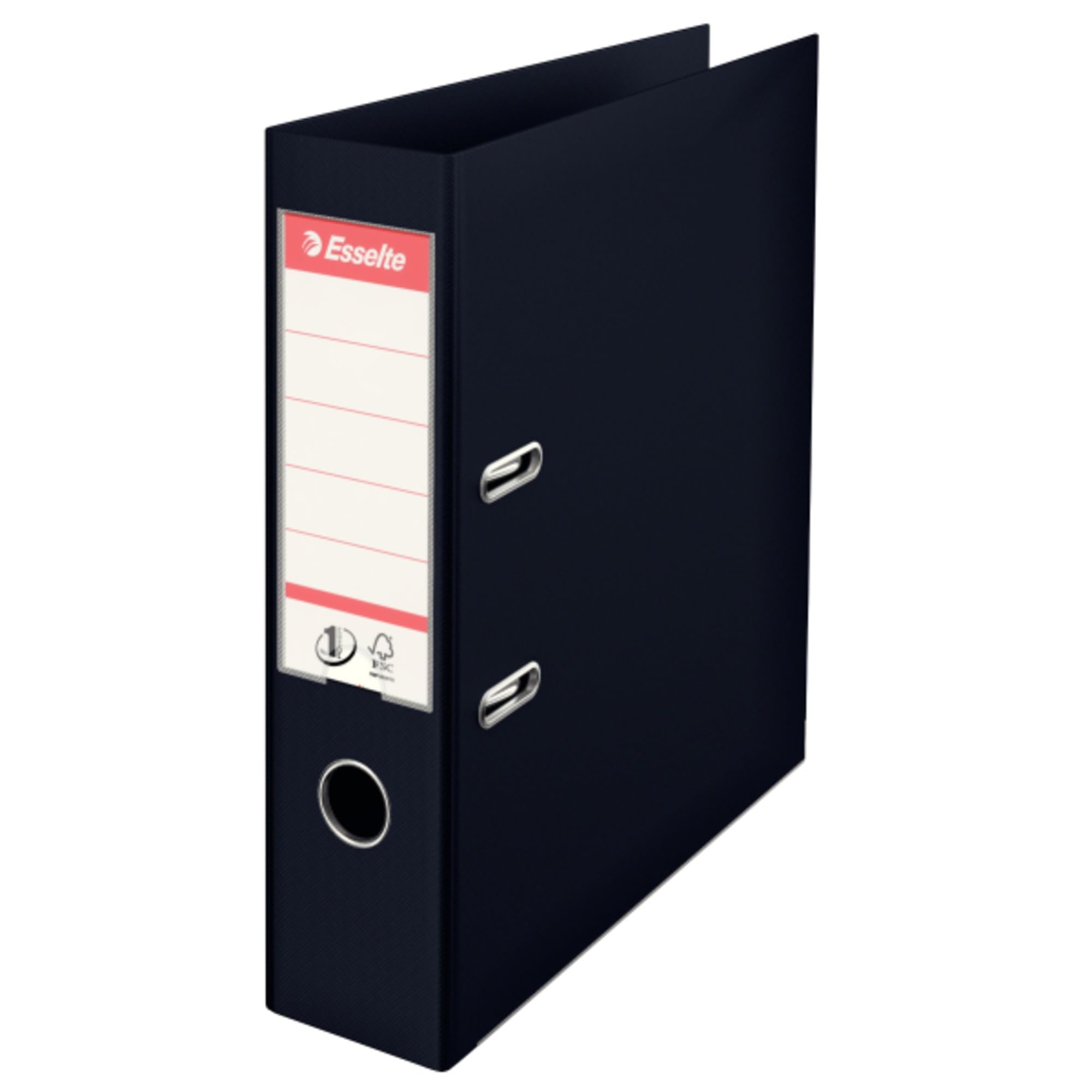 Esselte, Pack 5 Classeurs à levier A4, Dos 75 mm, 500 feuilles, Noir | Pack de 5 classeurs à levier A4, dos 75mm, capacité 500 feuilles, couverture polypropylène, coloris noir.