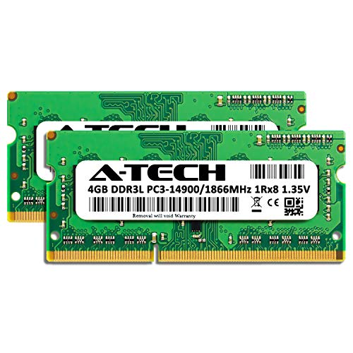 Image of A-Tech 8GB Kit (2x4GB) RAM Replacement for Synology D3NS1866L-4Gx2 | DDR3 /DDR3L 1866 MHz PC3L-14900 SODIMM Non-ECC Unbuffered Memory Compatible for DS620slim, DS918+, DS718+, DS418play, DS218+
