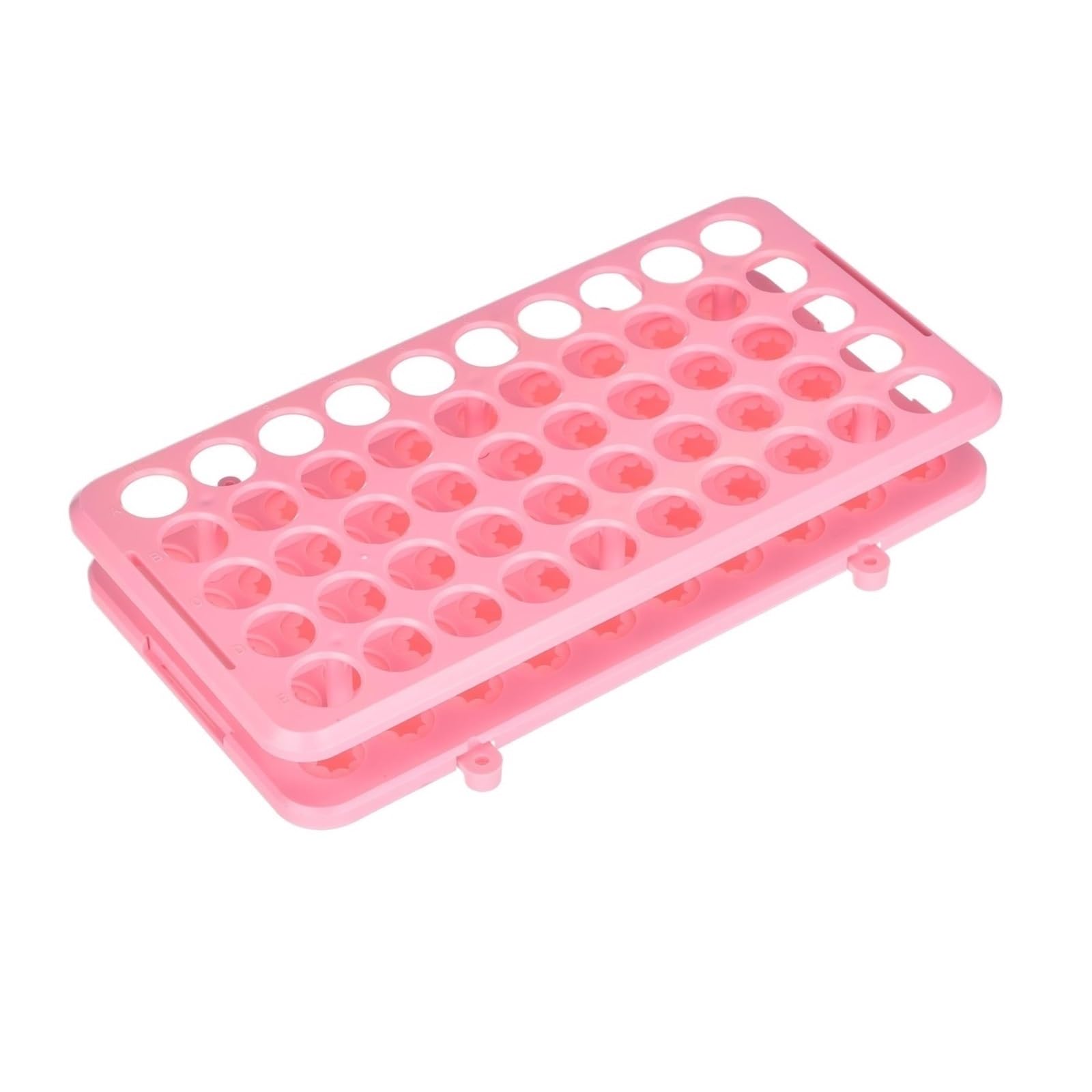 Test Tube Holder, Test Tube Rack Silicone Pad 50 Holes Multicolor(Pink)