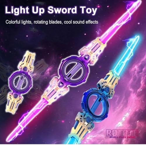 Image of Braintastic Kids Spiral Round Sword Toy with LED Lights & Rotating Action | Light Up Magic Sword with Wrist Rotation Feature | Action Role Play Toy for Boys & Girls | Birthday Gift Toy for Kids Age 3+