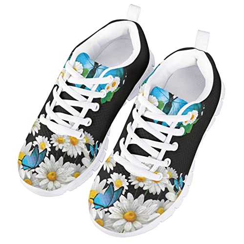 Yzaoxia Tennis Shoes Girls Lightweight Athletic Running Shoes Lace Up Walking Sneakers Size 11-53