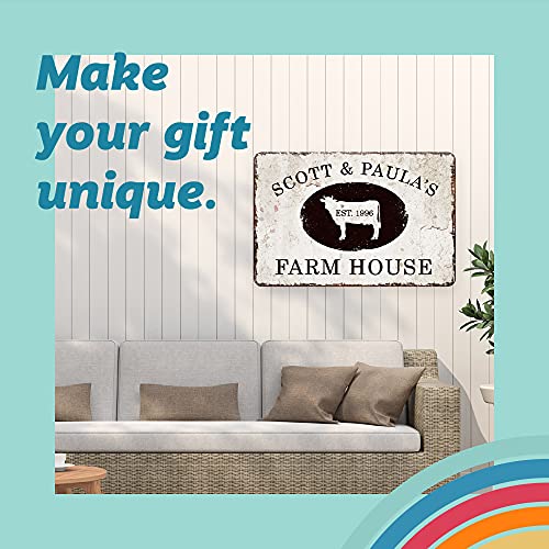 Personalized Vintage Distressed Look Farm House Metal Room Sign (8X12 Inches) #TOP1