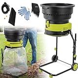 Elektrischer Gartenhäcksler – robuster Mulcher mit 8000 U/min für Äste, Blätter und Gartenabfälle, Sicherheitsmerkmale enthalten