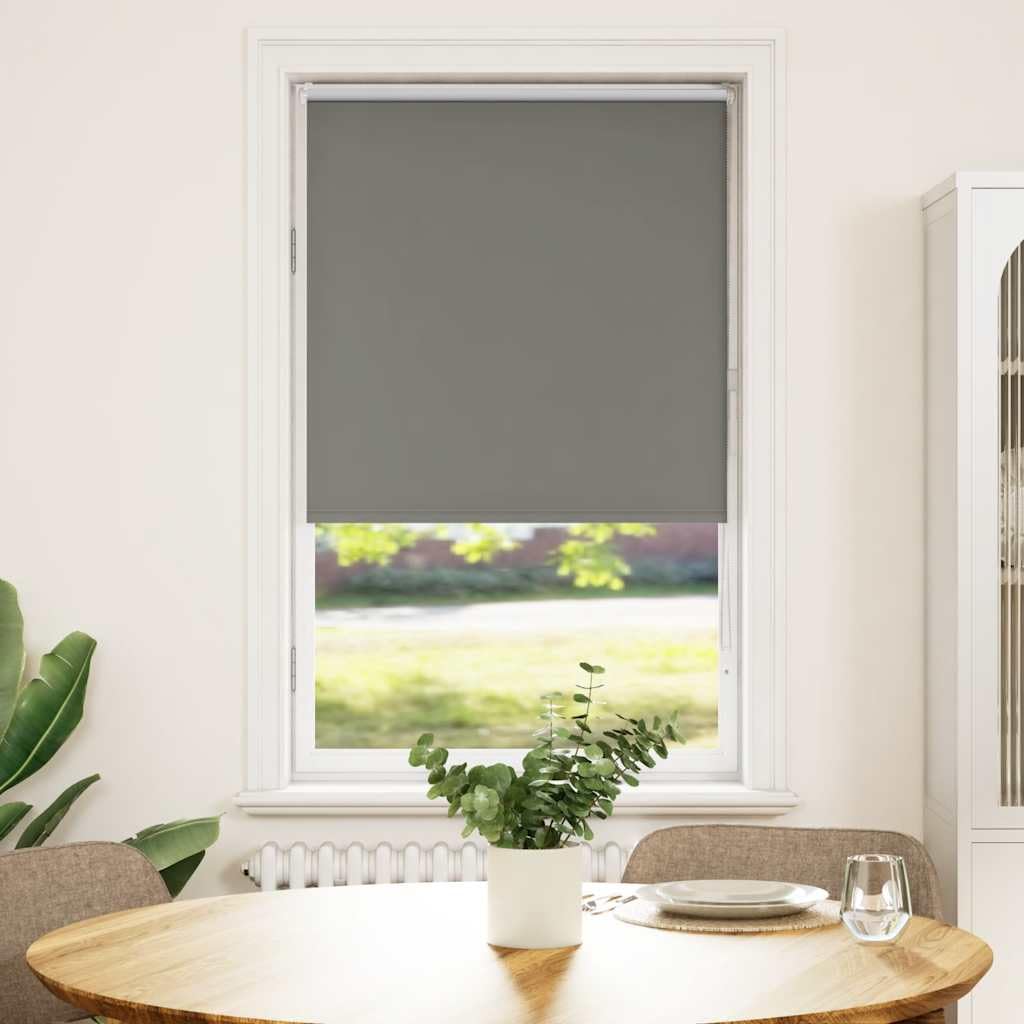 Vidaxl Grey Roller Blind - Blackout Shade - 70X150 Cm Fabric - Polyester Privacy Sun Shade - Easy Install