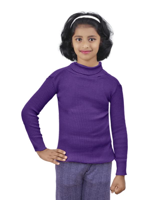 Image of IndiWeaves Girls Wollen Warm High Neck Full Sleeves T-Shirt /Inner /Skivvy for Winter (Pack of 3) Maroon /Pink /Purple 2-3 Years 10110-040610-IW-P3-20