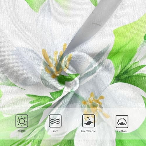 White Jasmine Flowers Leaves Green Girls Underwear Toddler 2t Cotton Panties Little Girl Print Kids Undies Briefs3