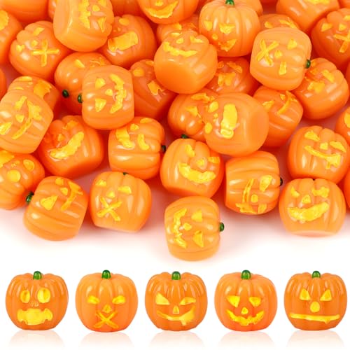 Jansun 45pcs Halloween Mini Resin Pumpkin