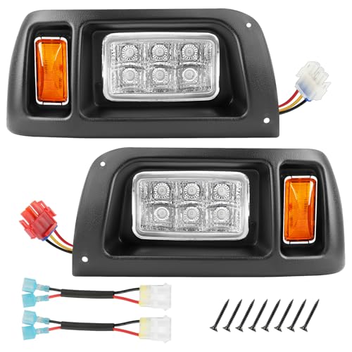 DRIVE UP Club Car DS Headlights Kit, Golf Cart LED Head Light with Adapter Wire for Club Car DS 1993-up 12 Volt Modified Golf Carts, OEM 101988002 101988001