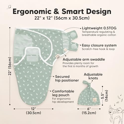 Image of 3pk Organic Swaddles for Newborns Girls, Boys & Hats (Prairie, 0-3M) | Soft Cotton Baby Sleep Sacks 0-3 Months, Breathable Baby Hats and Swaddles 0-3 Months, Newborn Essentials Must Haves