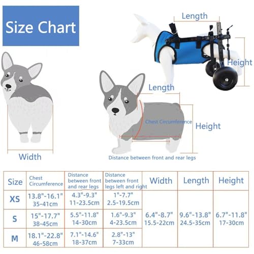 Fauteuil roulant réglable pour petits chiens handicapés